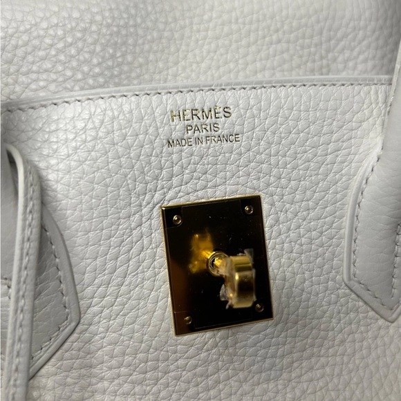 NEW ! HERMÈS Birkin 35 Blanc White Clemence Leather Gold Hardware Handbag - Picture 10 of 16